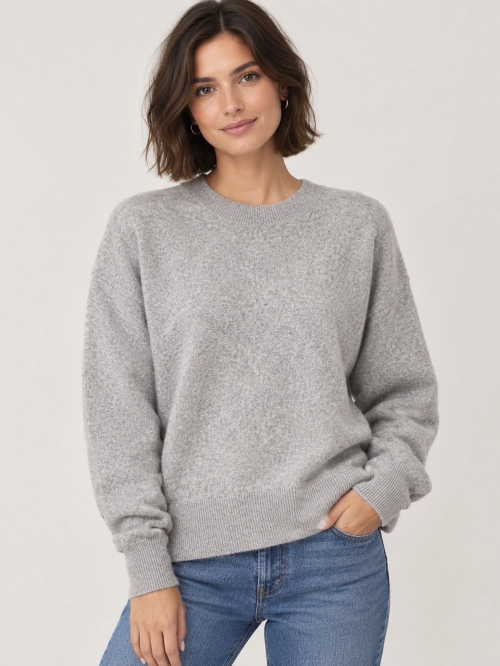 LUSSO Cashmere Light Heather Grey Sweater Size XXL NWT